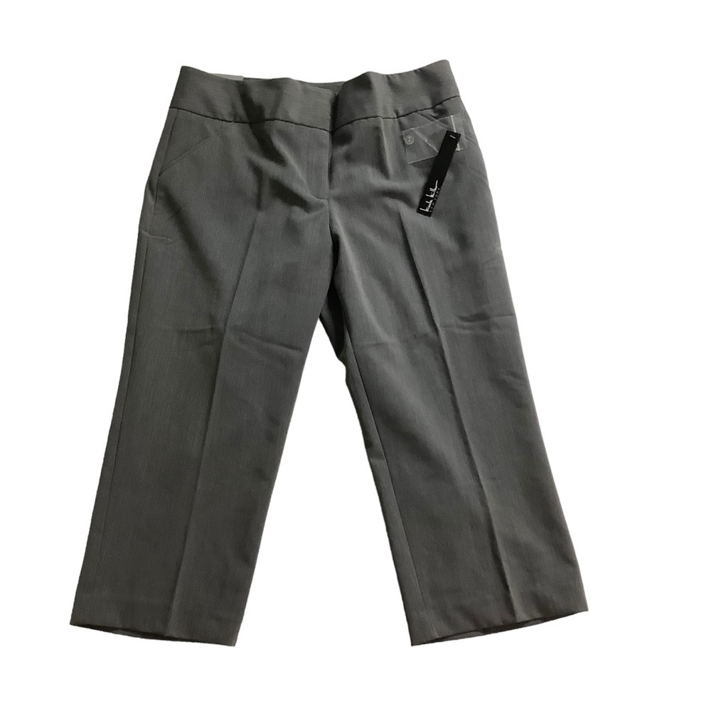 NWT Nicole Miller New York Grey Cropped Trousers Size 14